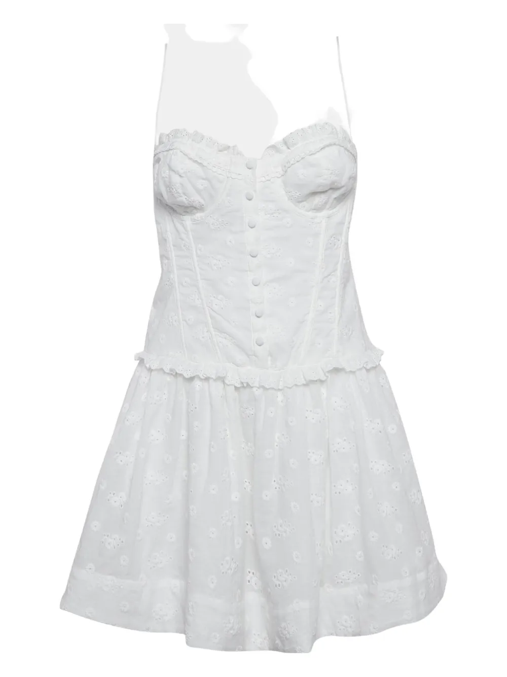For Love And Lemons pre-owned embroidered dress - Bianco