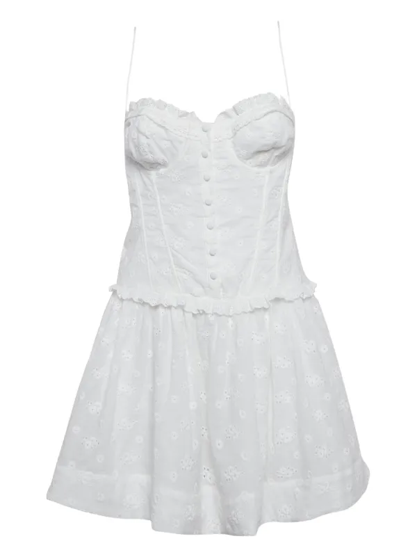 For Love And Lemons pre-owned Embroidered Dress | White | FARFETCH JO For Love And Lemons pre-owned Embroidered Dress | White | FARFETCH JO