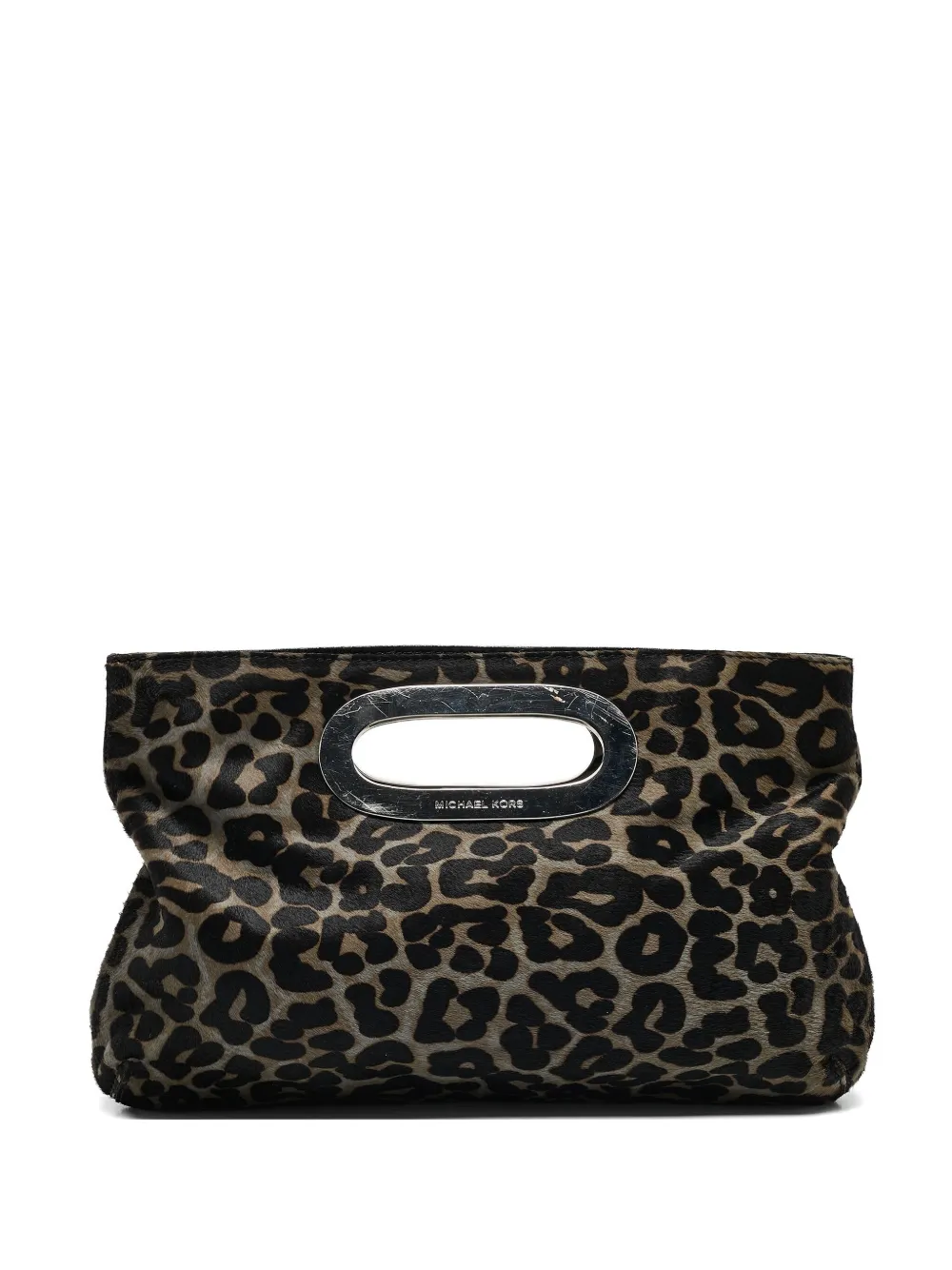 Michael Kors Vintage プレオウンド レオパード クラッチバッグ - ブラック Michael Kors Vintage プレオウンド レオパード クラッチバッグ - ブラック