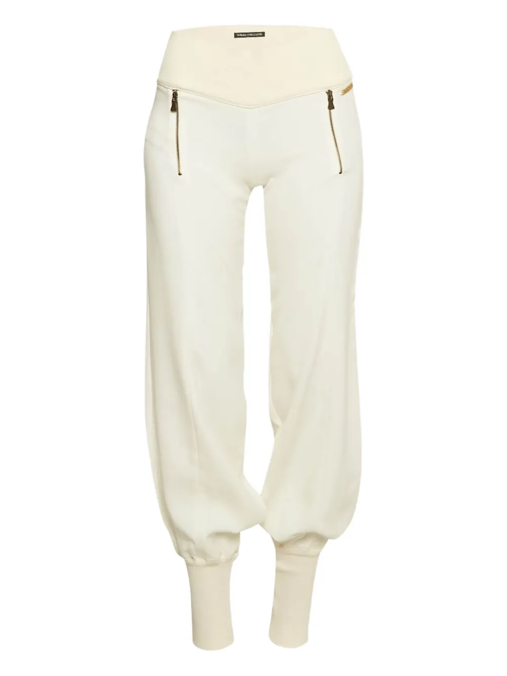 Versace Pre-Owned ribbed-cuffs trousers | Neutrals | Image 1