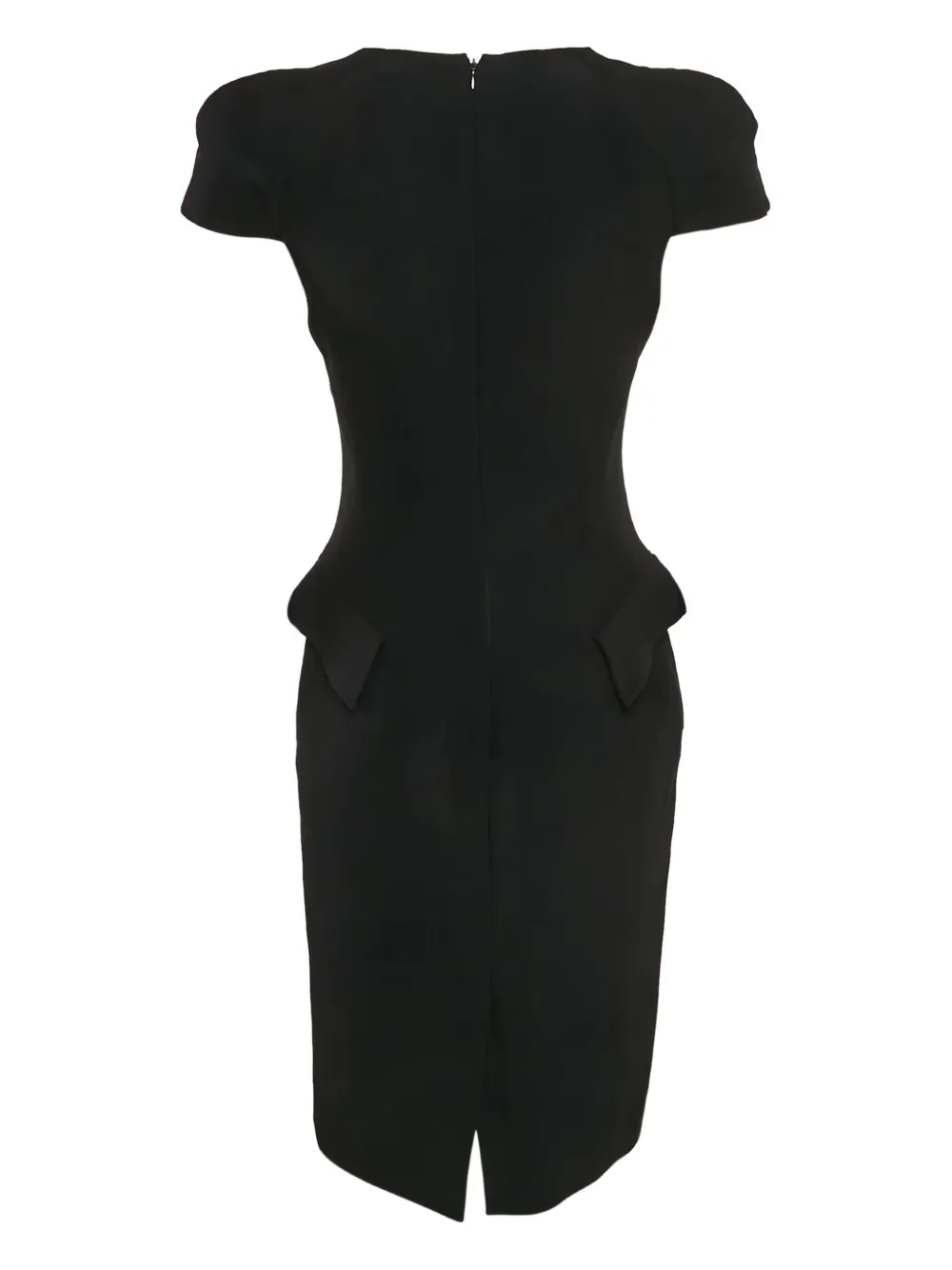 Alexander McQueen Pre-Owned Peplum jurk met col - Zwart