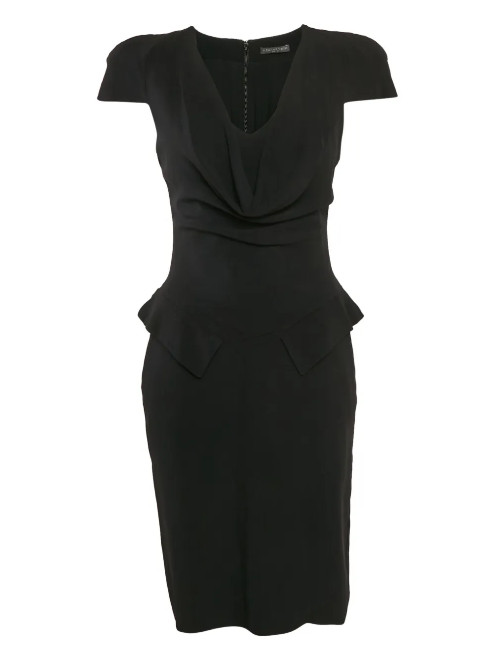 Alexander McQueen Pre-Owned cowl-neck peplum dress | Black | Image 1