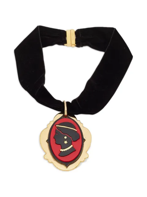 Miu Miu Pre-Owned Cameo velvet necklace