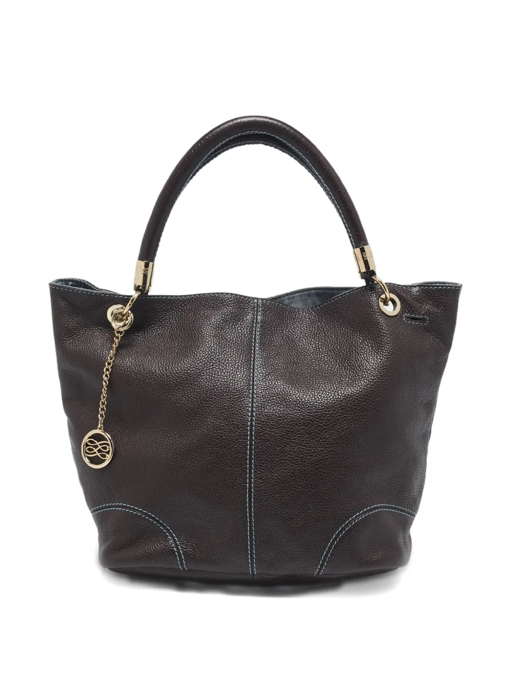leather rolled-handles tote bag