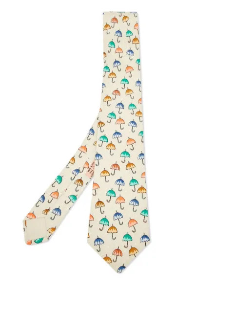 Hermès Pre-Owned Seidenkrawatte mit Regenschirm-Print