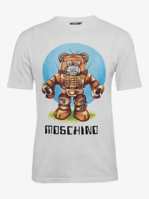 Moschino Pre-Owned Teddy-print cotton T-shirt