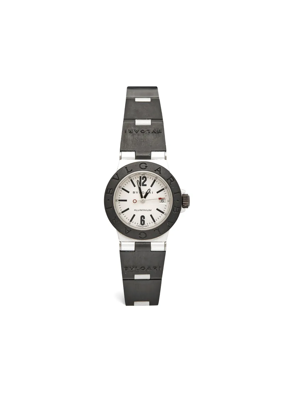 Bvlgari Pre-Owned Aluminum Rubber Strap Watch 30mm | White | Image 1
