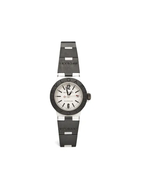 Bvlgari Pre-Owned Aluminum Rubber Strap Watch 30mm