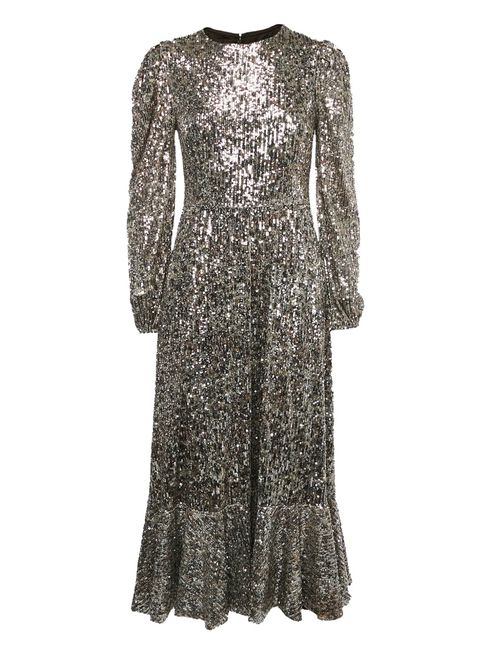 Simkhai sequin-embellished puff-sleeves midi dress - シルバートーン Simkhai sequin-embellished puff-sleeves midi dress - シルバートーン