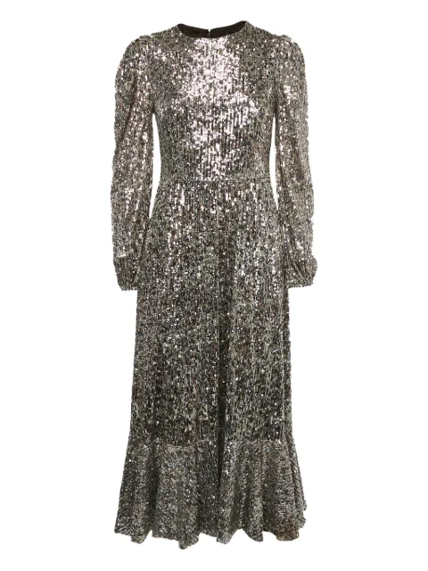 Simkhai sequin-embellished puff-sleeves midi dress