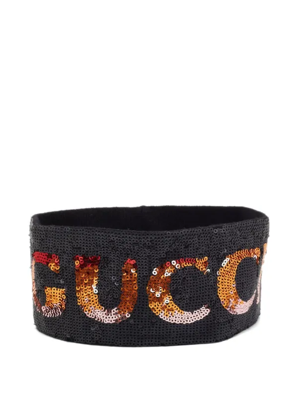 Gucci Pre-Owned スパンコールロゴ ヘアバンド セット Gucci Pre-Owned スパンコールロゴ ヘアバンド セット