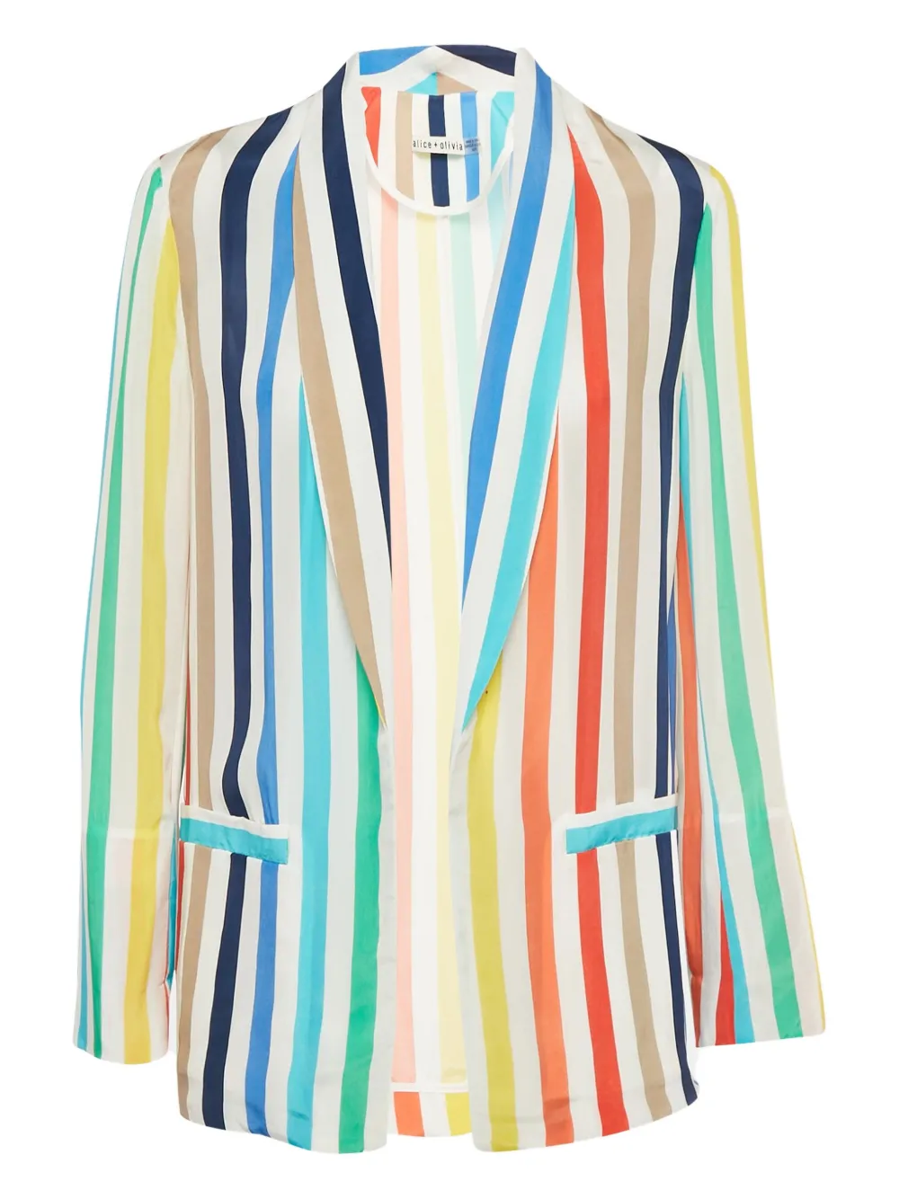 alice + olivia Pre-owned striped shawl-collar blazer | White | Image 1