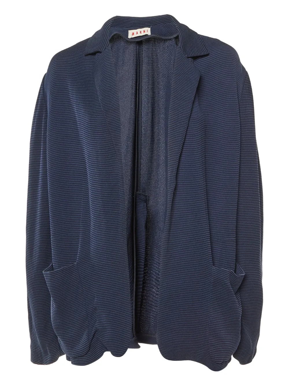 Marni Pre-Owned ribbed patch-pocket blazer - Blu