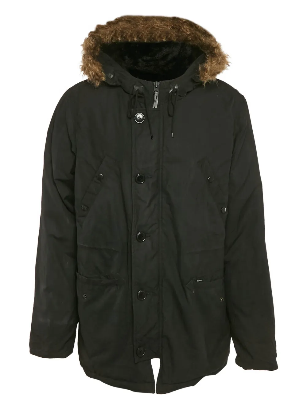 Supreme hooded parka coat - ブラック Supreme hooded parka coat - ブラック