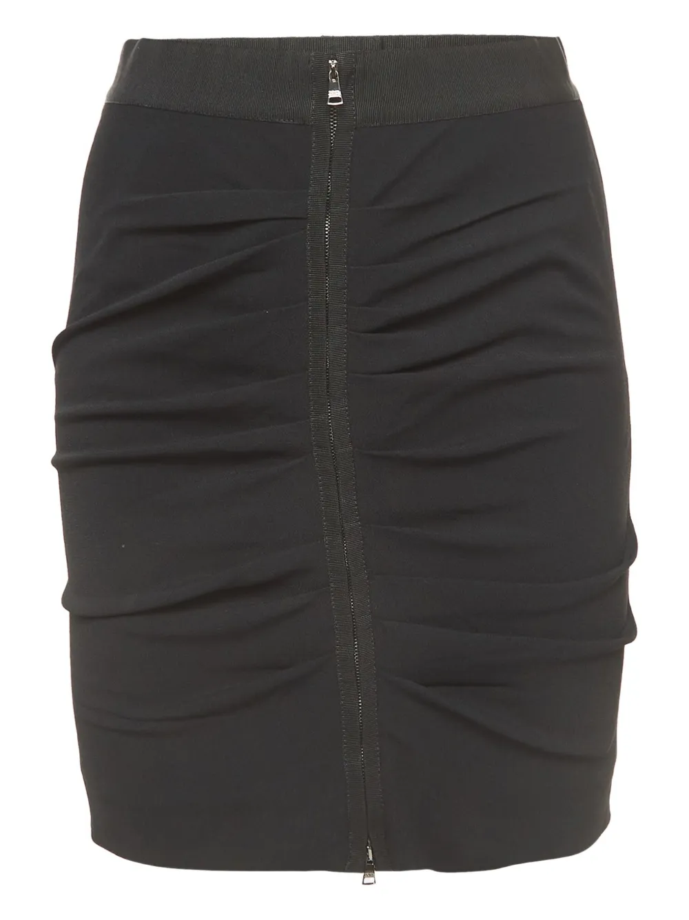 Click to view more detailed imagery on our partner's website Pre-owned Dolce & Gabbana Ruched Zipper Mini Skirt In Black