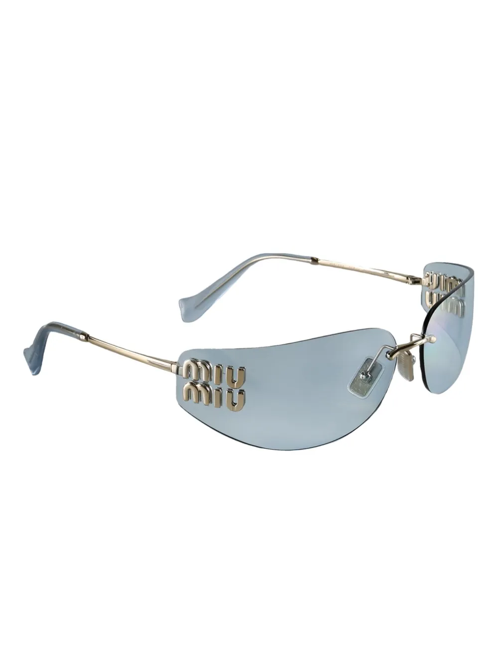 Miu Miu Eyewear logo-plaque rimless sunglasses | Image 2