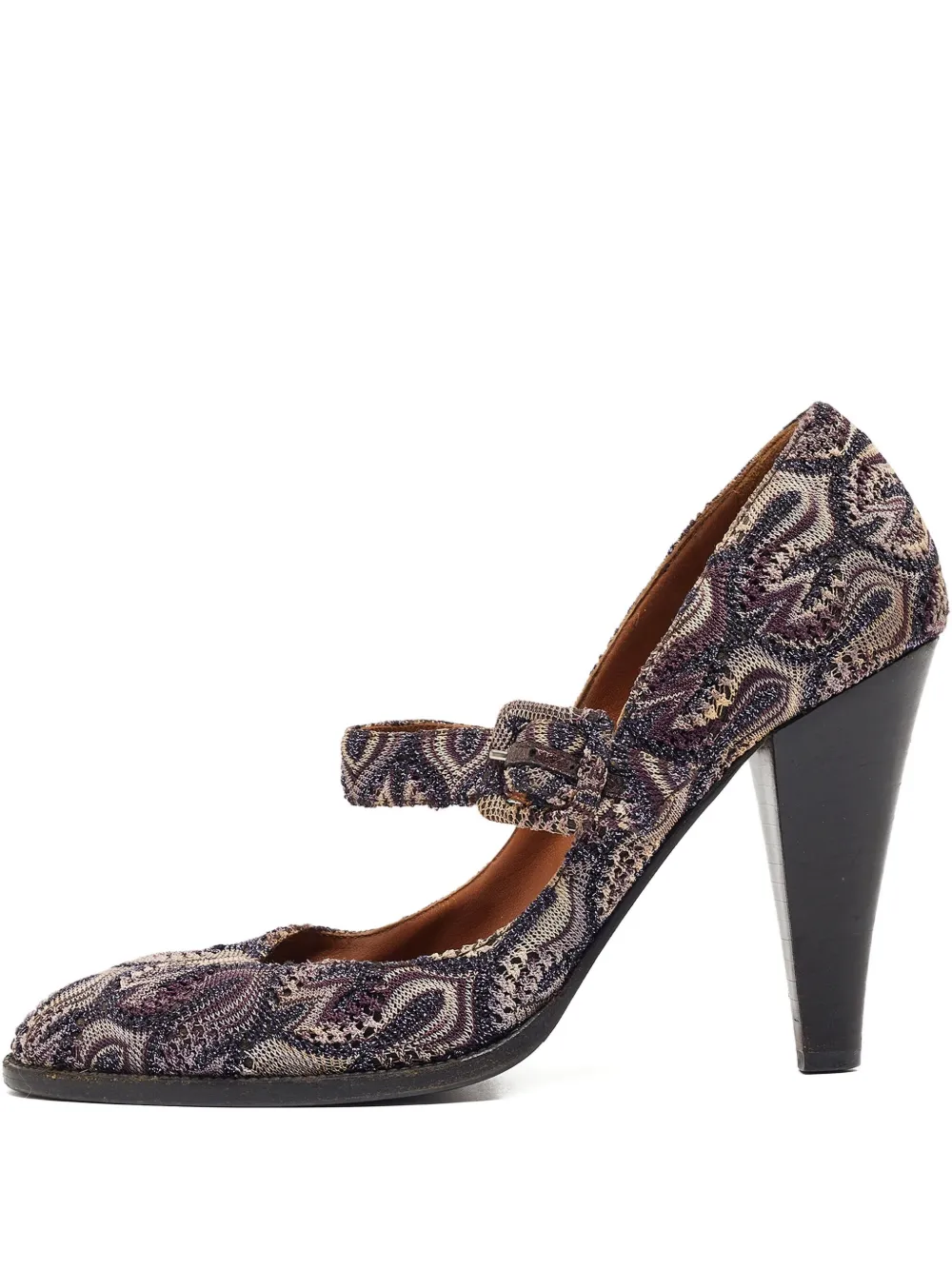 110mm leather heeled pumps