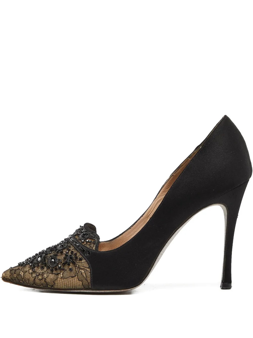 Pre-owned René Caovilla 110mm  Lace-embellished Pumps