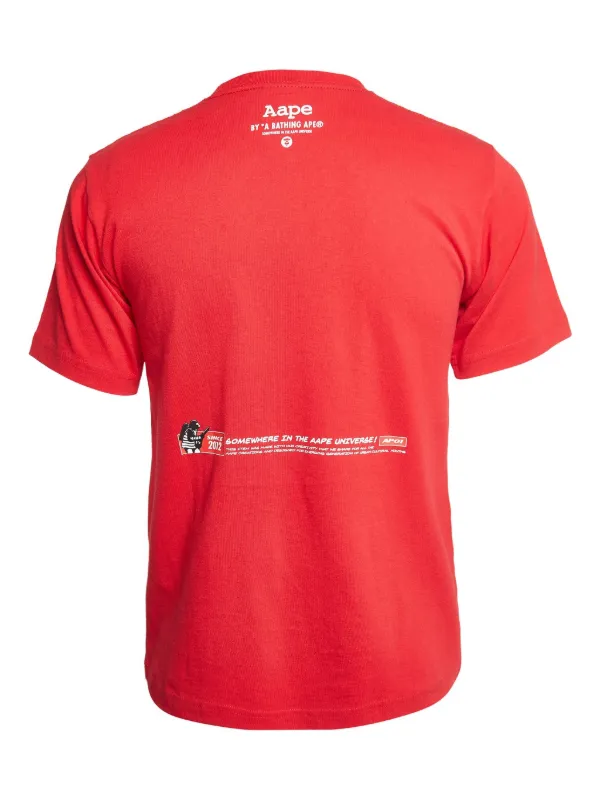 A BATHING APE® Pre-owned Print T-shirt Red FARFETCH JO