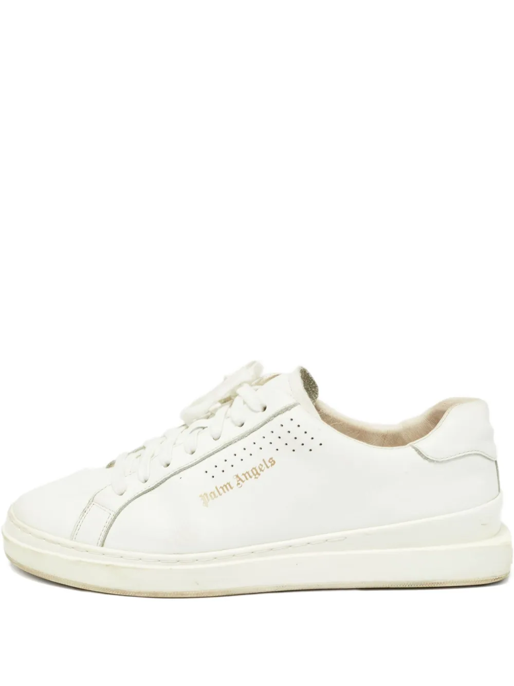 Palm Angels leather perforated sneakers | White | Image 1