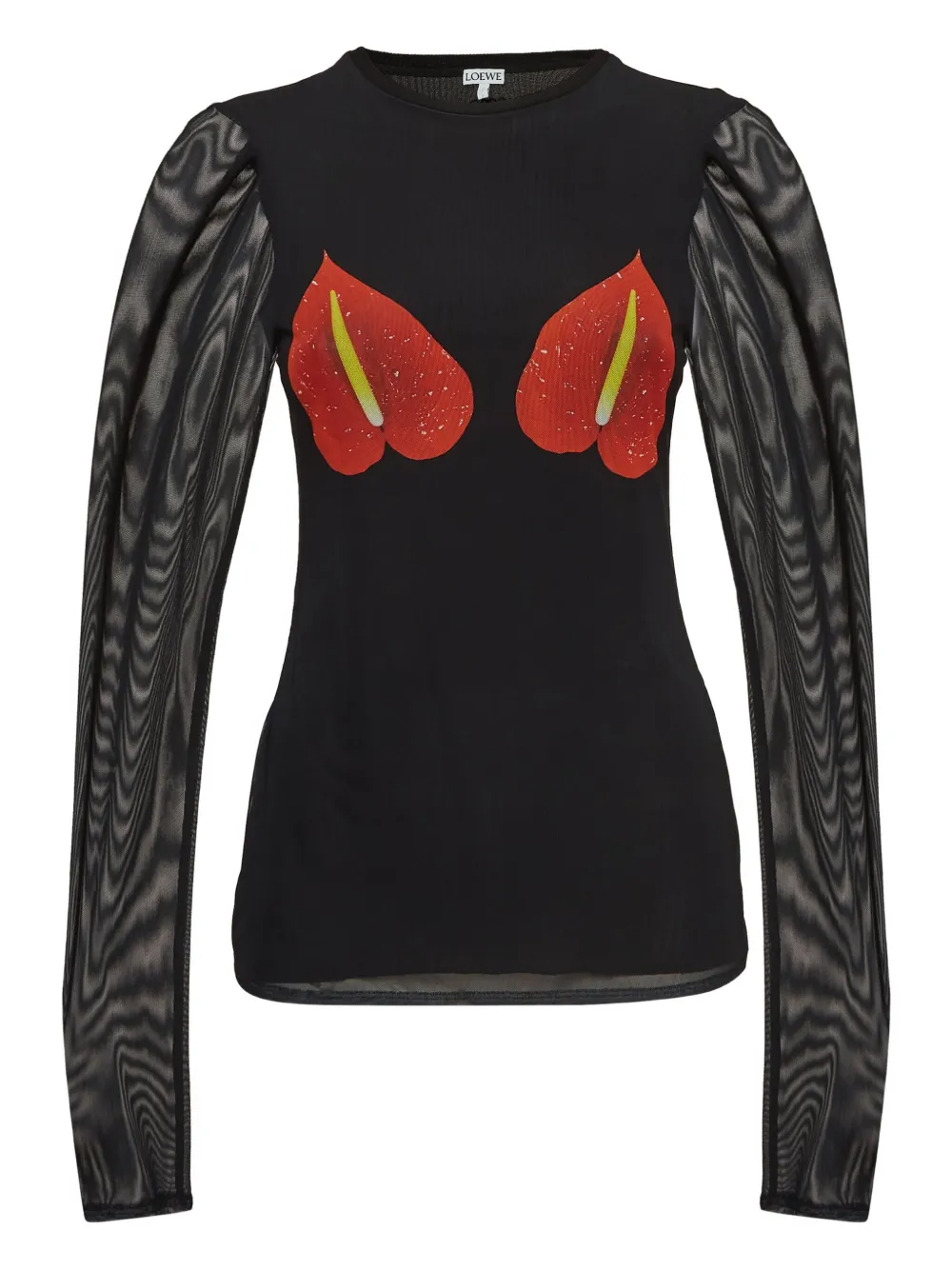 anthurium-print long-sleeve top