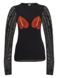 Loewe Pre-Owned anthurium-print long-sleeve top - Black