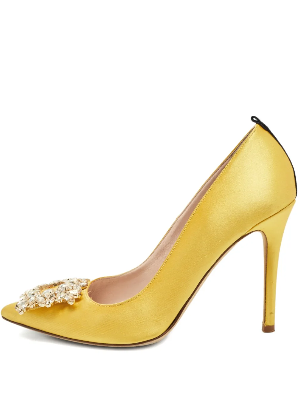 SJP by Sarah Jessica Parker crystal-embellishment satin pumps - イエロー SJP by Sarah Jessica Parker crystal-embellishment satin pumps - イエロー