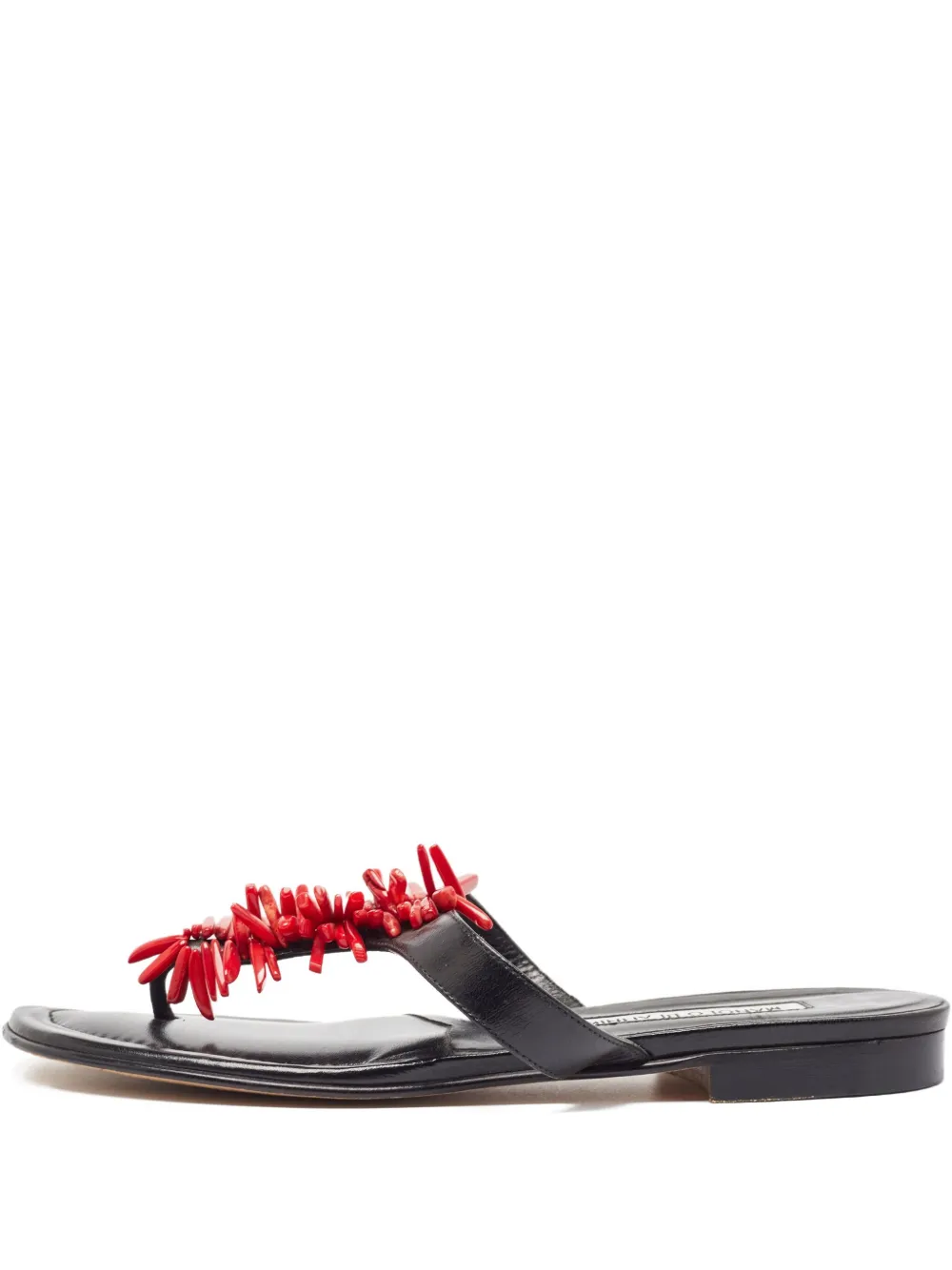 Manolo Blahnik leather thong flats | Black | Image 1