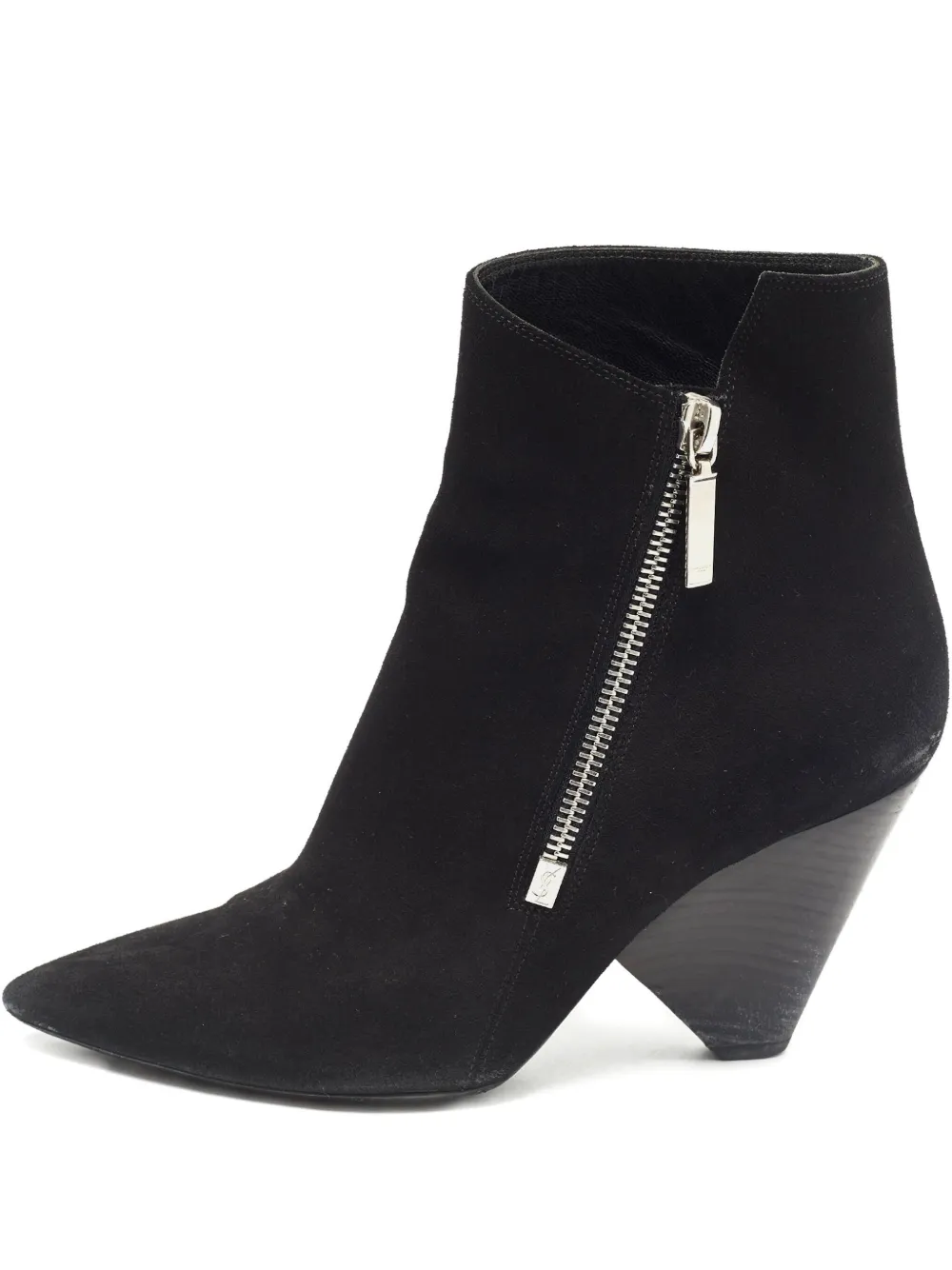 80mm suede zip point toe boots