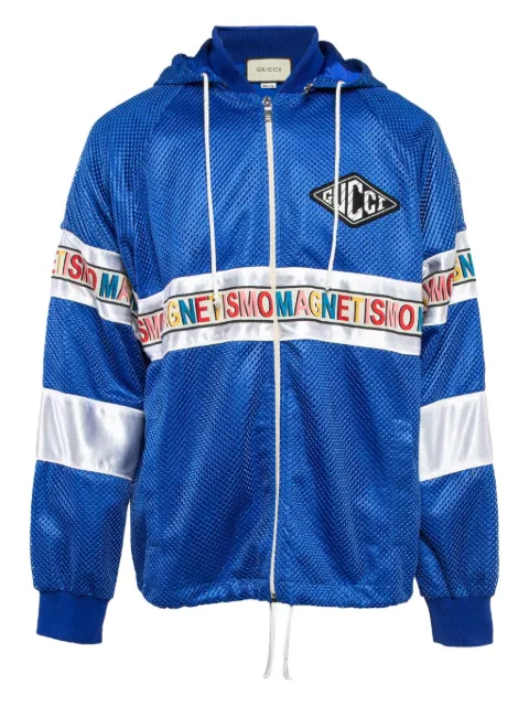 Gucci Pre-Owned mesh-panel hooded jacket