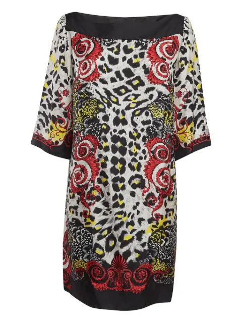 Versace Pre-Owned vestido de seda con estampado de leopardo