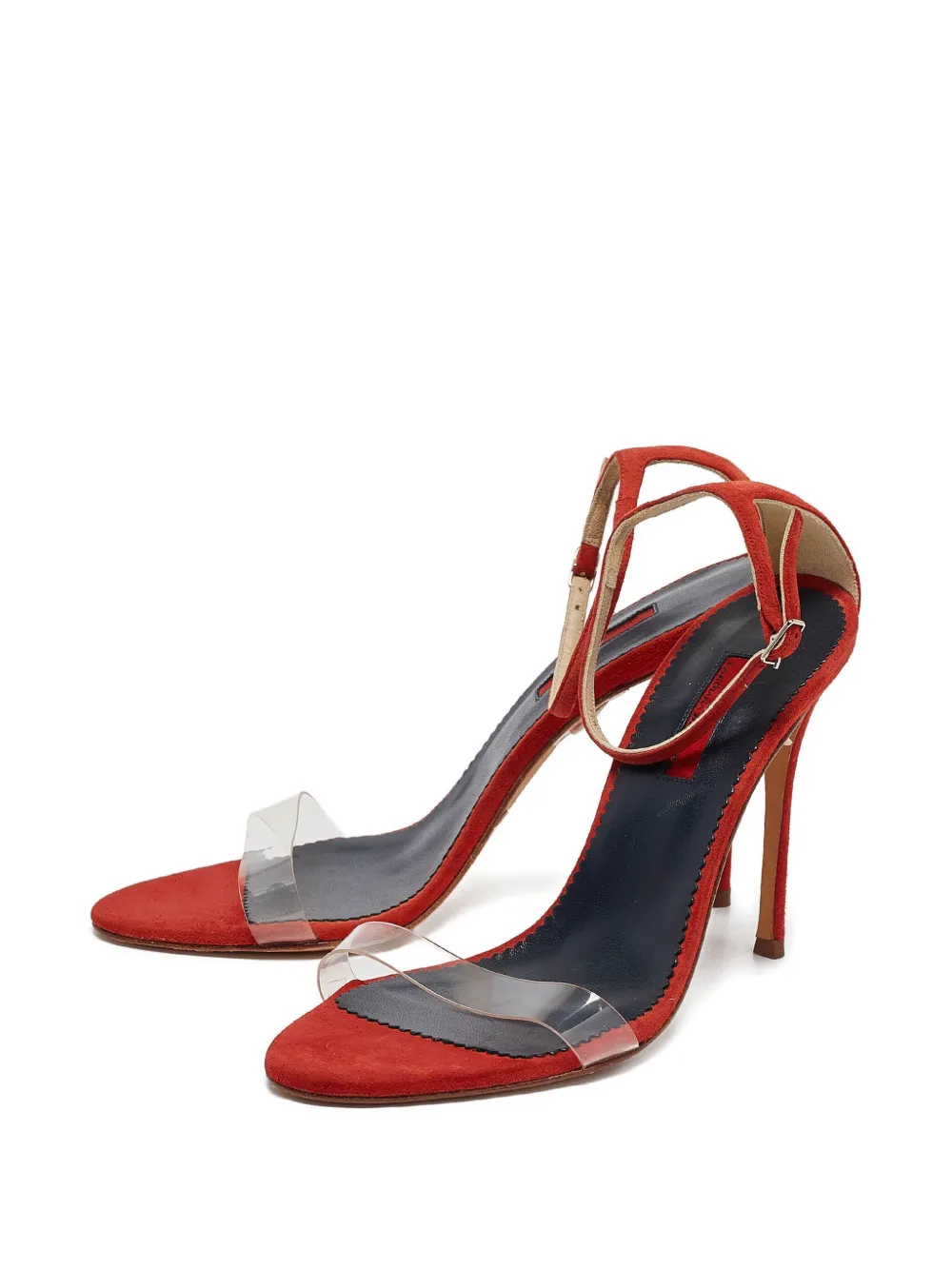 Carolina Herrera Vintage 120 mm suède sandalen - Rood
