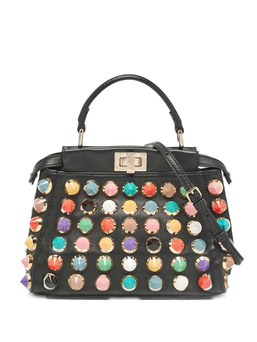 Fendi Pre-Owned mini Peekaboo two-way handbag - ブラック Fendi Pre-Owned mini Peekaboo two-way handbag - ブラック