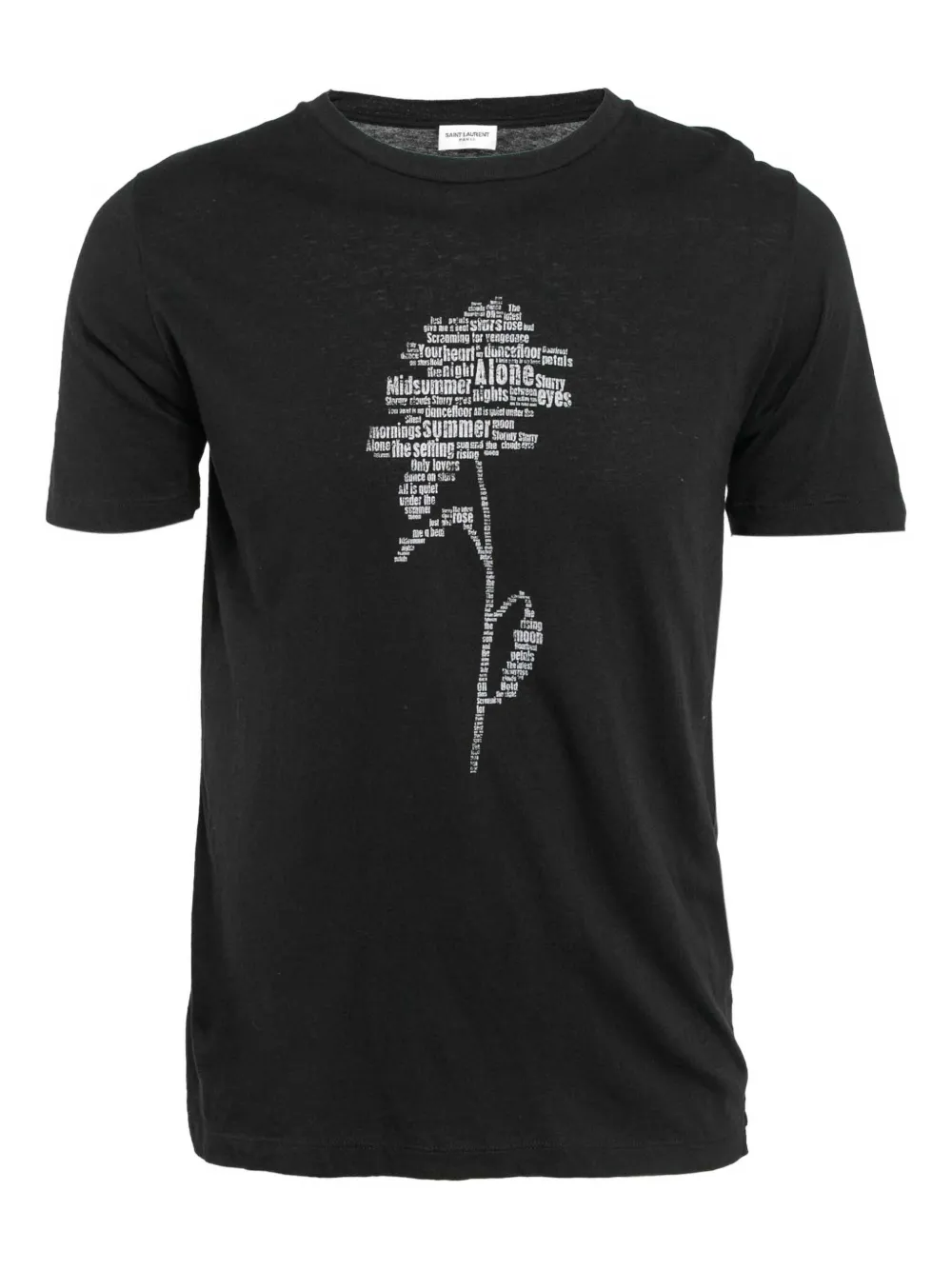 Saint Laurent Pre-Owned playera con rosas estampadas | negro | Image 1