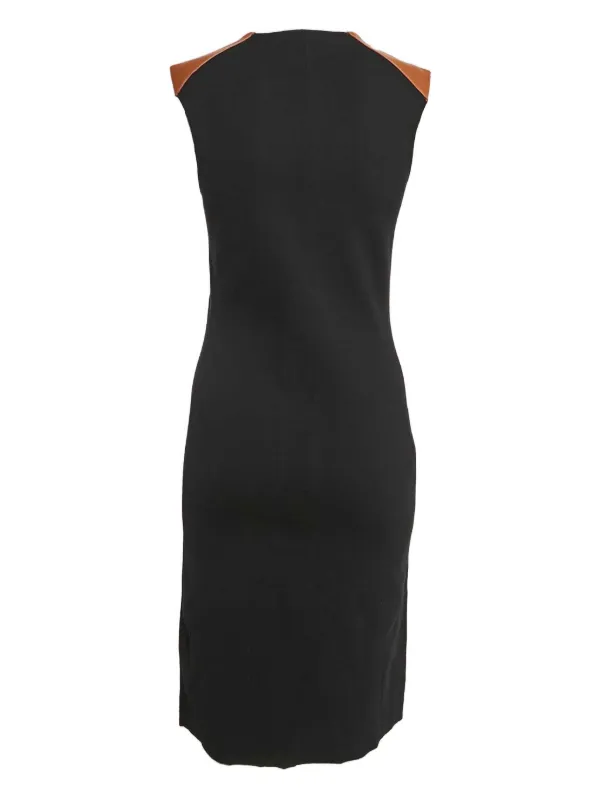 Polo Ralph Lauren Vintage Leather Shoulder Dress | Black | FARFETCH CA