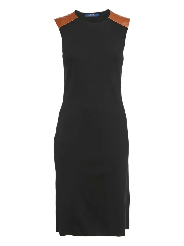 Polo Ralph Lauren Vintage Leather Shoulder Dress - Black Polo Ralph Lauren Vintage Leather Shoulder Dress - Black