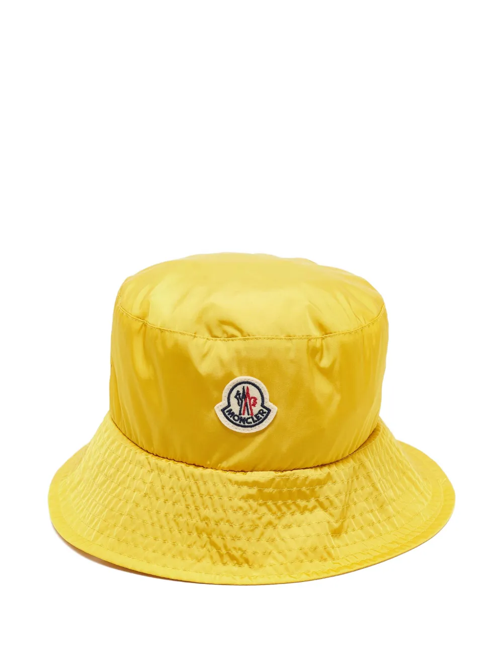 Pre-owned Moncler Vintage Logo-patch Bucket Hat In Yellow