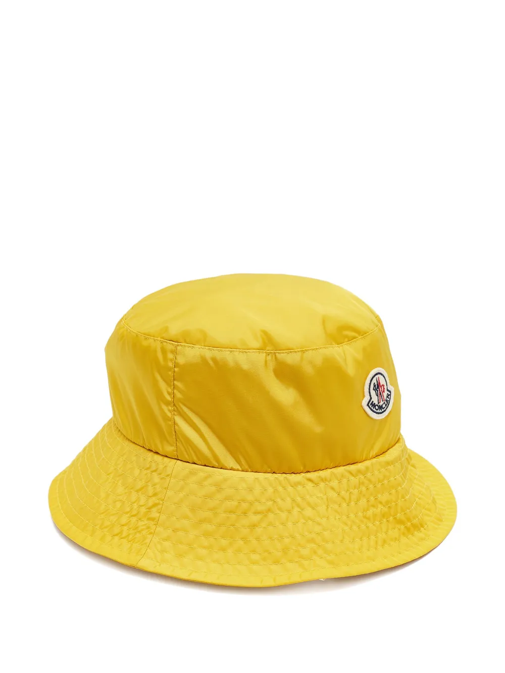 Pre-owned Moncler Vintage Logo-patch Bucket Hat In Yellow