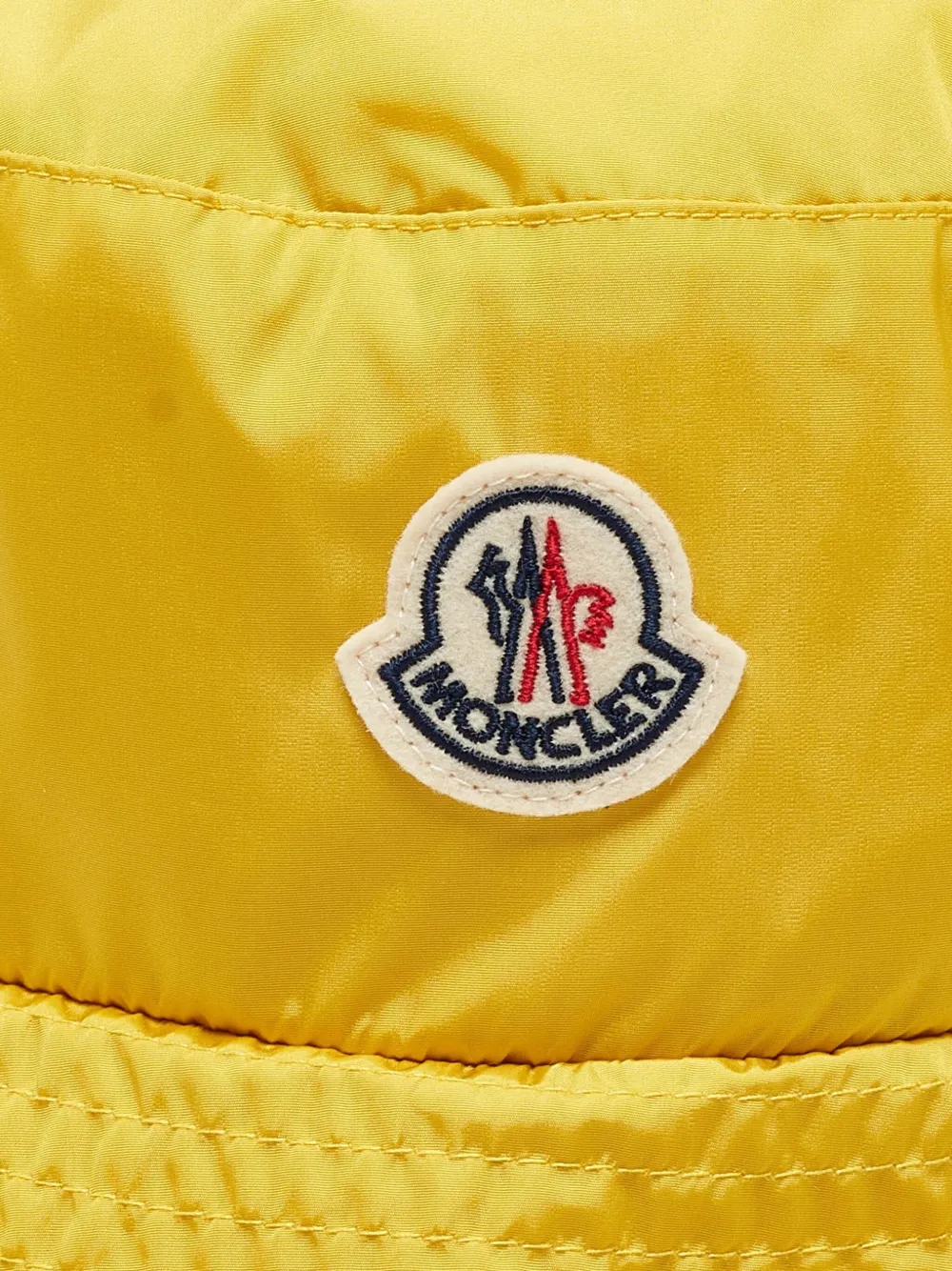 Pre-owned Moncler Vintage Logo-patch Bucket Hat In Yellow