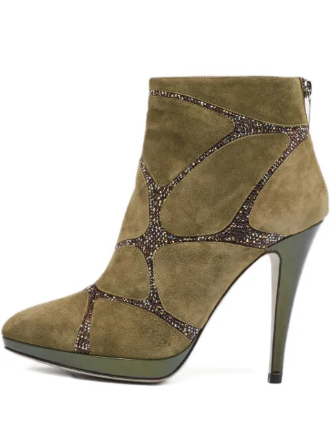 René Caovilla suede embellished boots