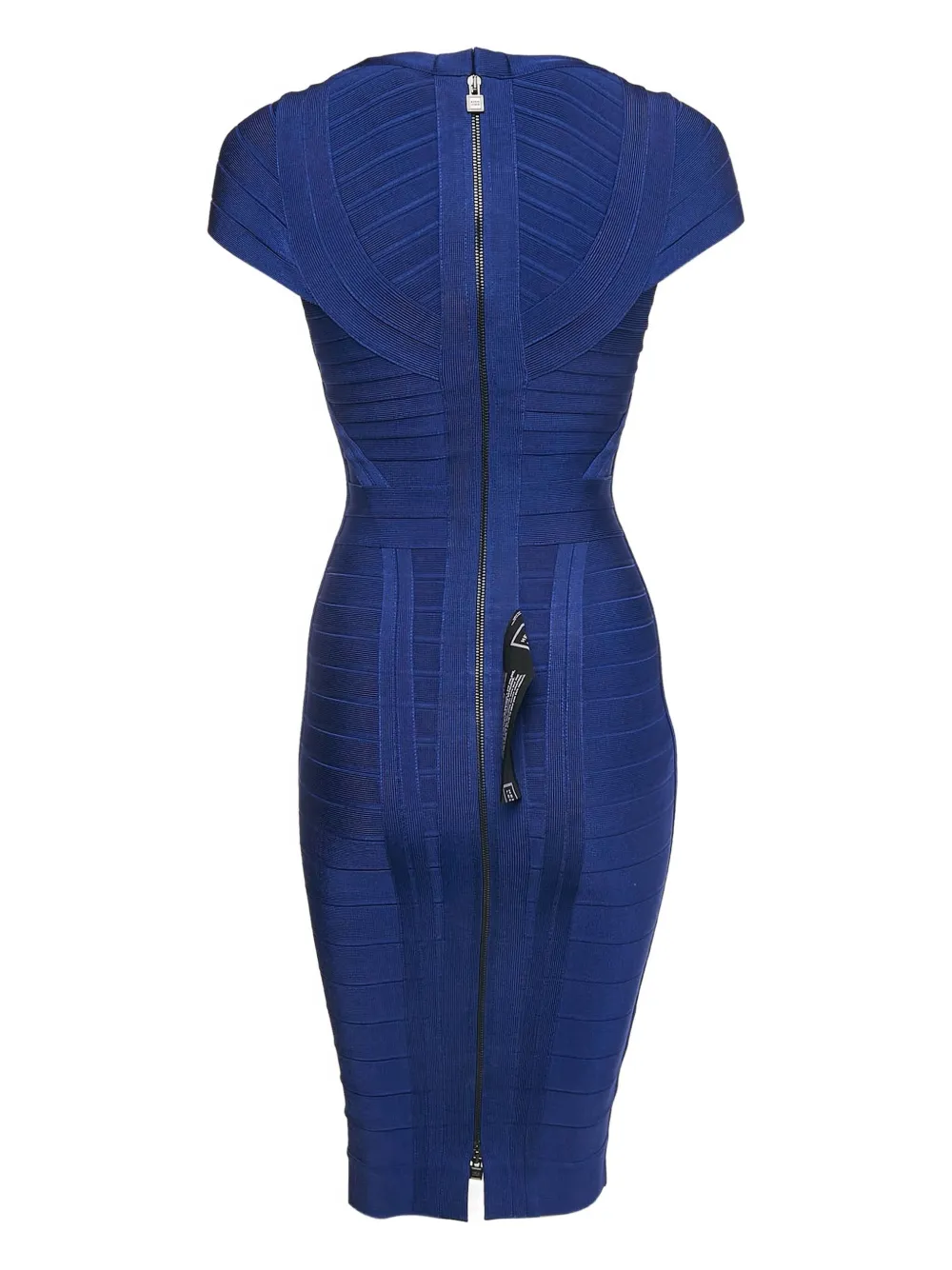Hervé Léger Pre-Owned Bandage midi-jurk met korte mouwen - Blauw