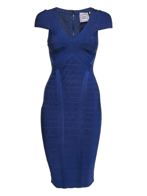 Hervé Léger Pre-Owned bandage short-sleeves midi dress