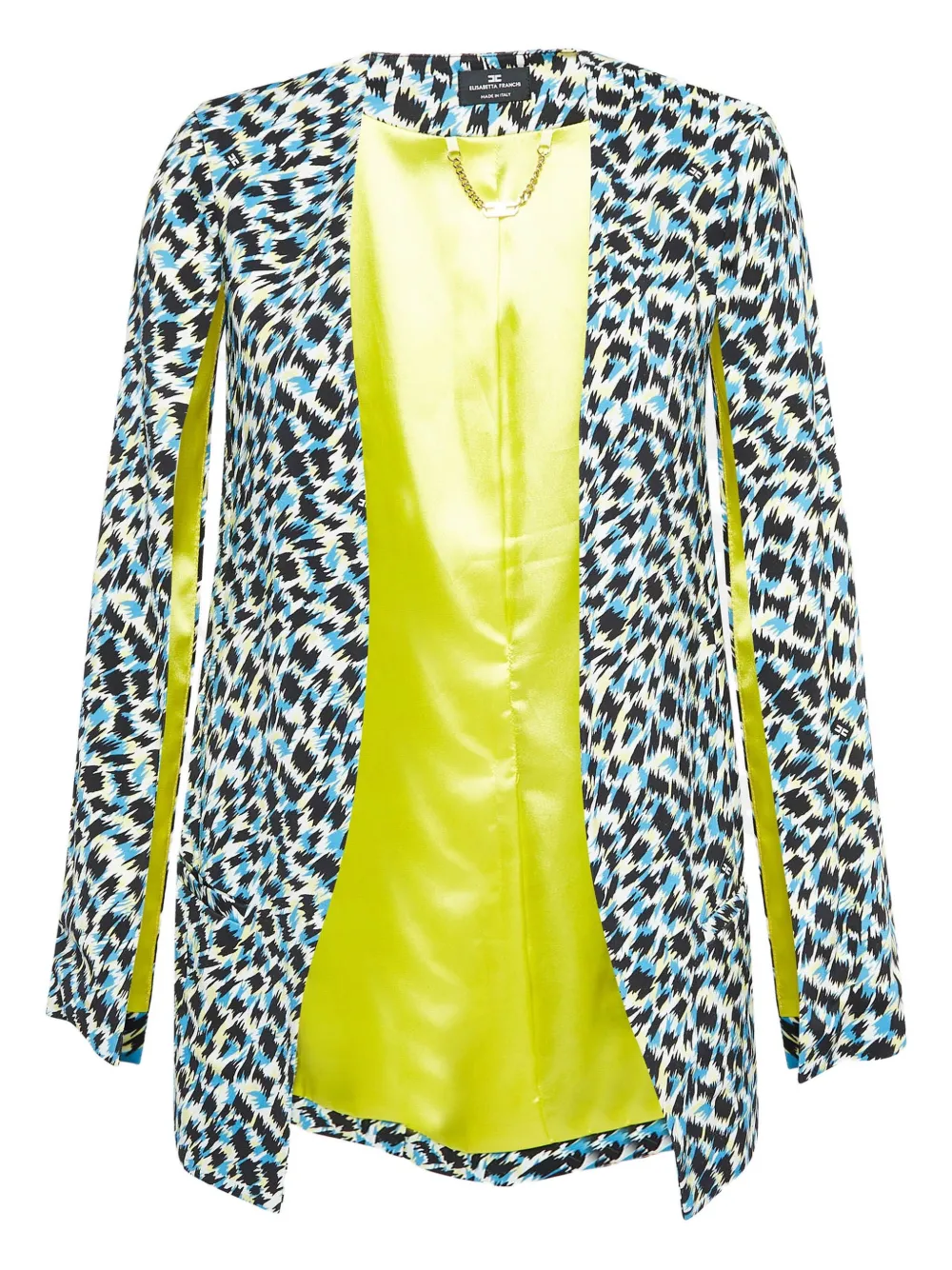 Elisabetta Franchi abstract-print cape jacket | Blue | Image 1