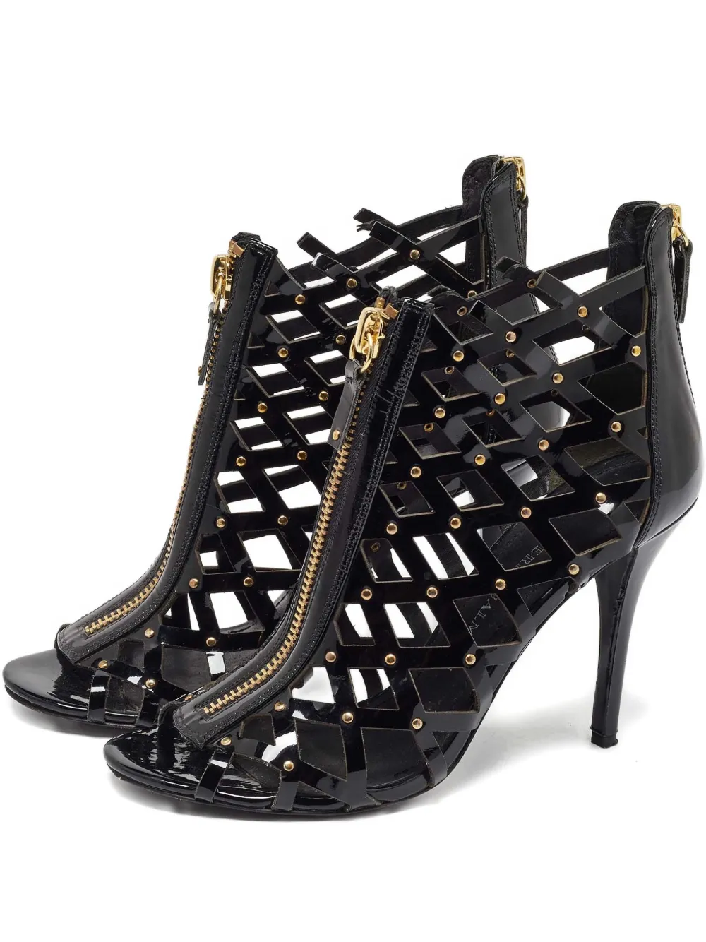 Pierre Balmain grid zip sandals | Black | Image 1