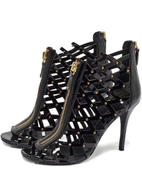 Pierre Balmain grid zip sandals