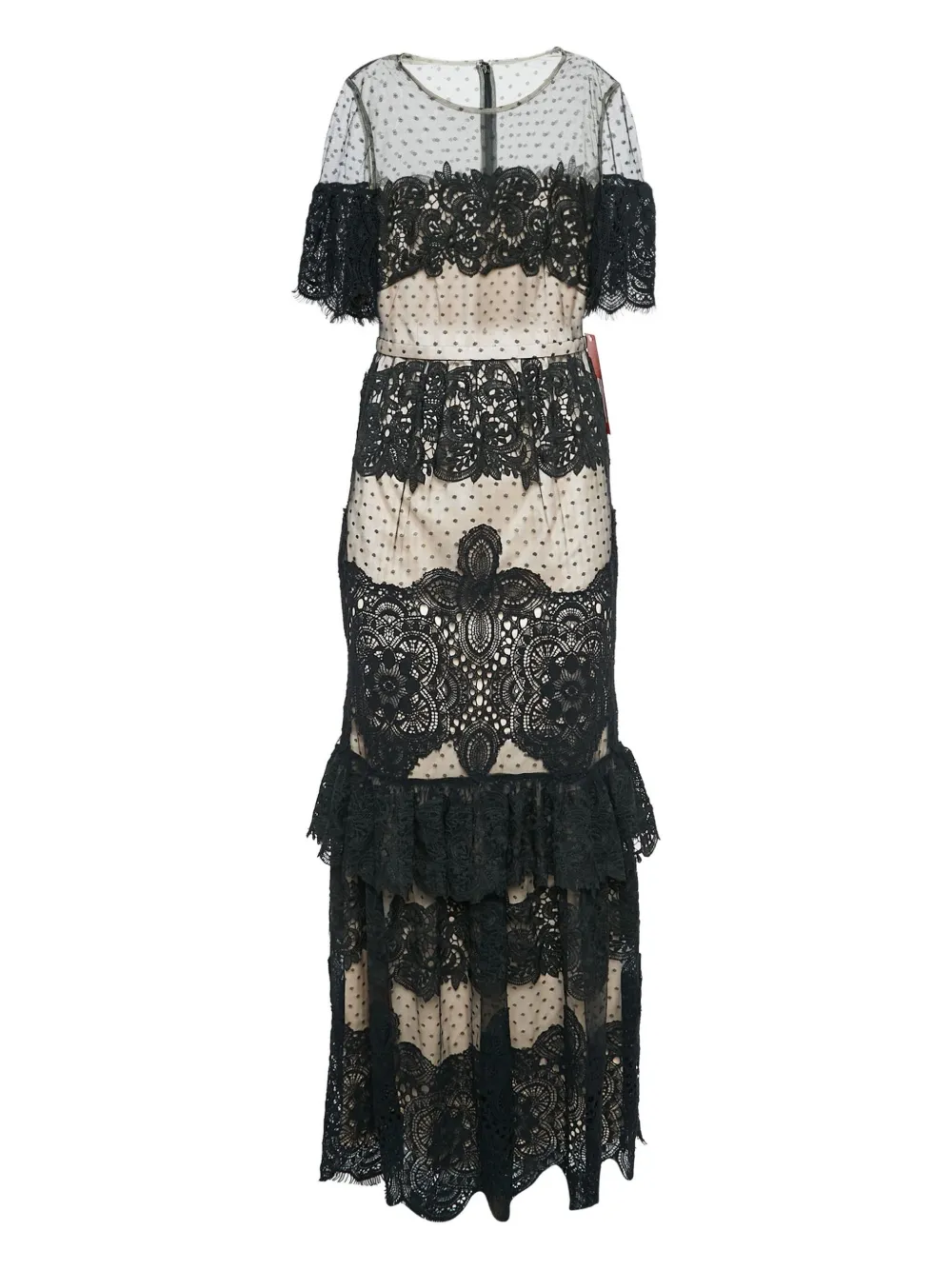 Monique Lhuillier レース ティアード ドレス - ブラック Monique Lhuillier レース ティアード ドレス - ブラック