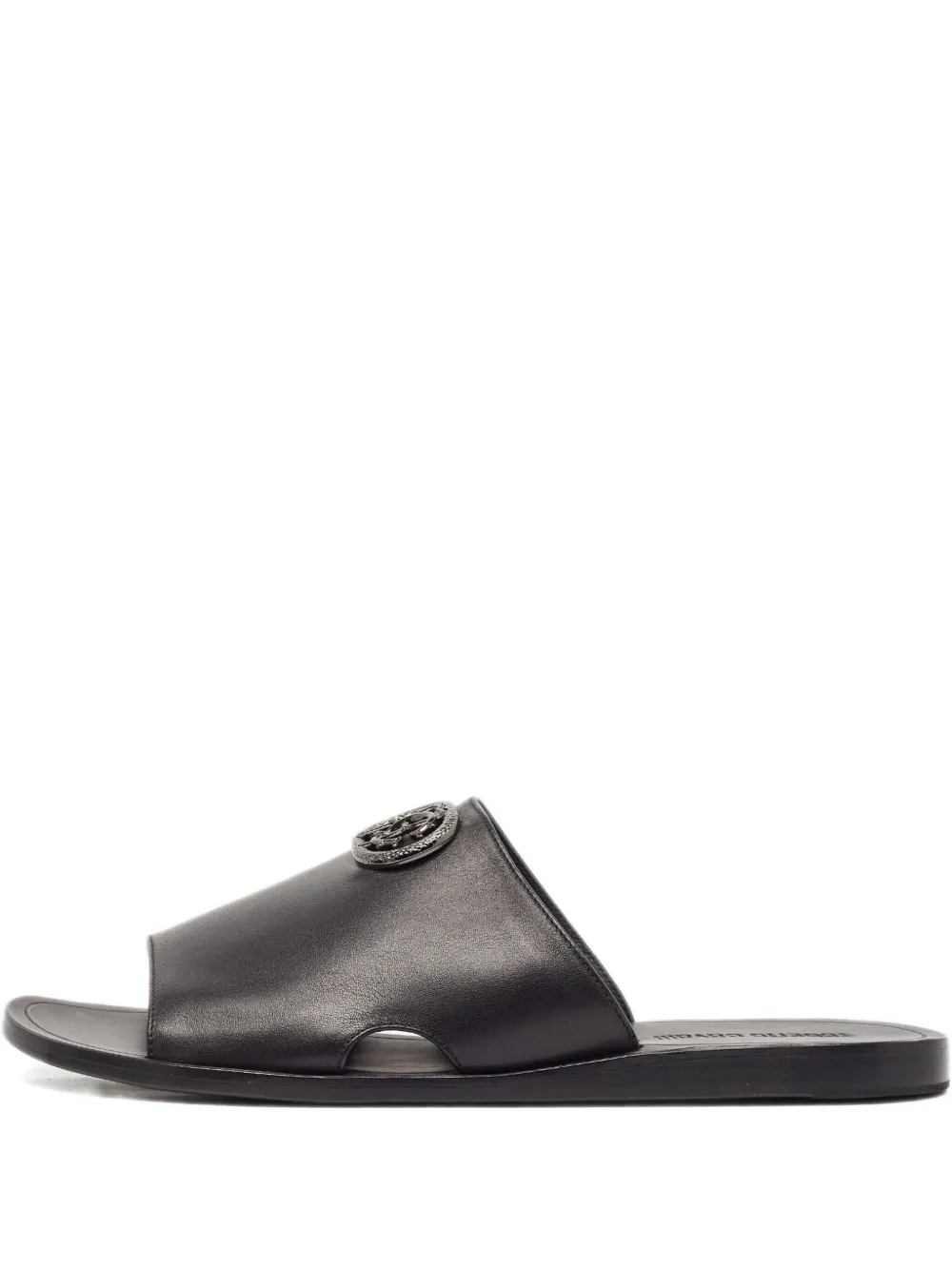 pre-owned logo-plaque leather sandals