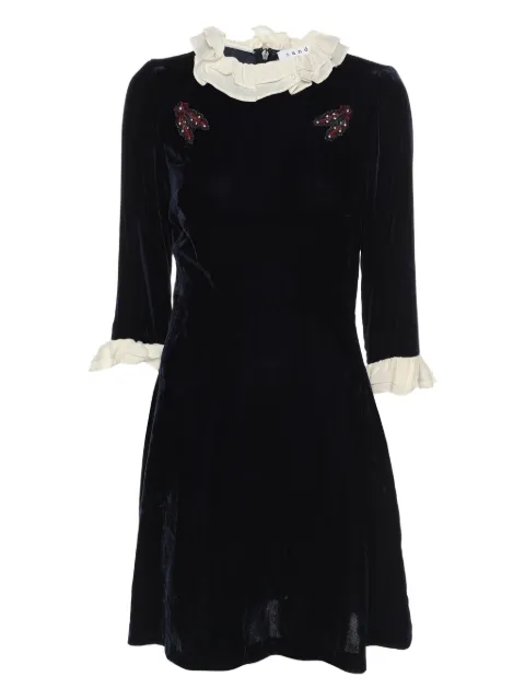 SANDRO Pre-owned velvet ruffled-embellishment dress