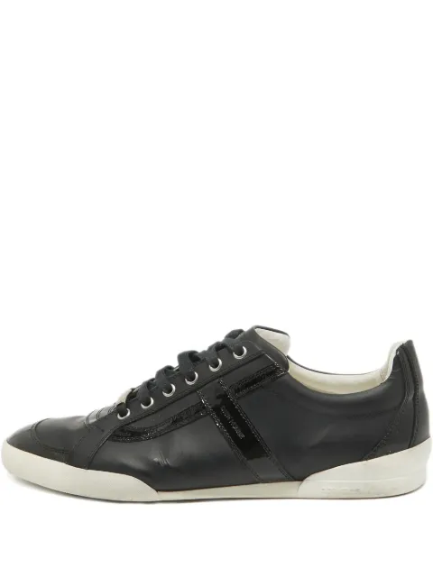 Christian Dior Pre-Owned patent leather lace-up sneakers