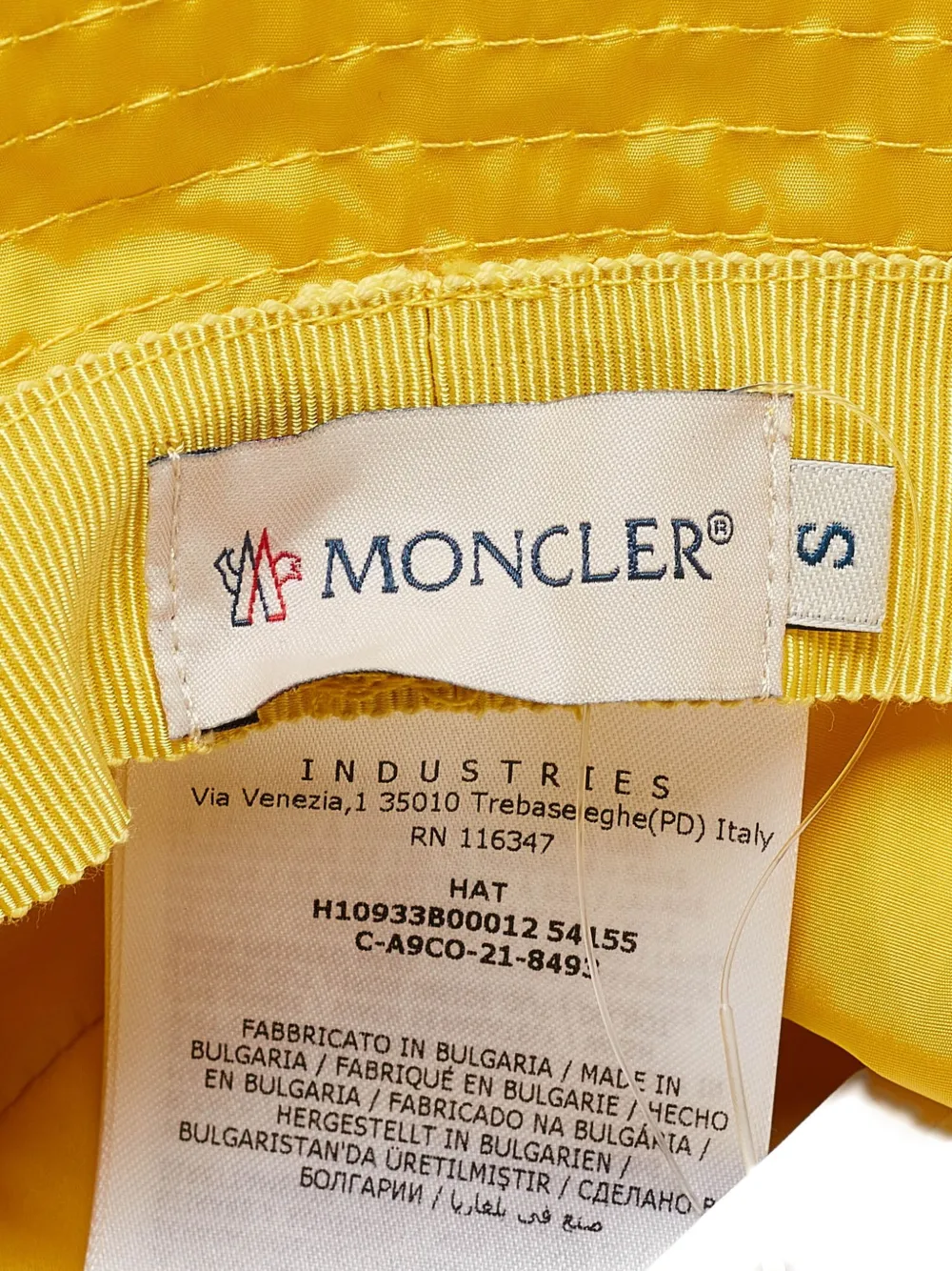 Pre-owned Moncler Vintage Logo Bucket Hat In Yellow